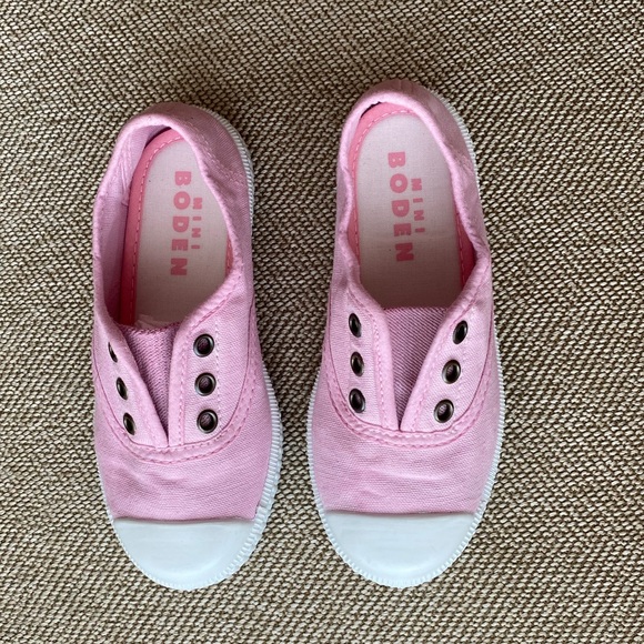 Mini Boden Canvas Laceless Pull On Sneaker. Light Pink, Size EU 27 (US 10). - Picture 2 of 11